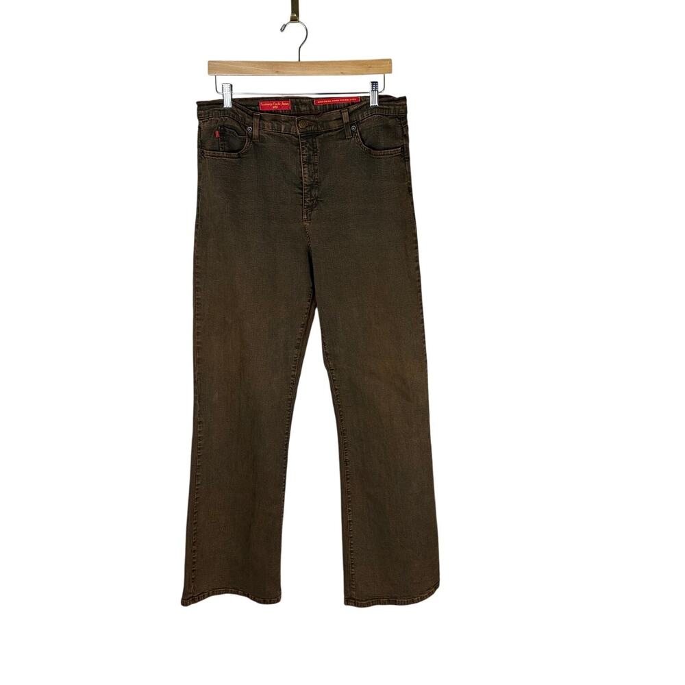 NYDJ Tummy Tuck Rust Brown Straight Leg Jeans Womens Size 12 Fall Neutral